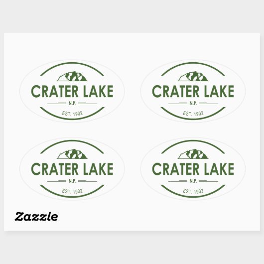 Nationaal park Crater Lake Ovale Sticker (Vel)