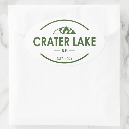 Nationaal park Crater Lake Ovale Sticker (Tas)