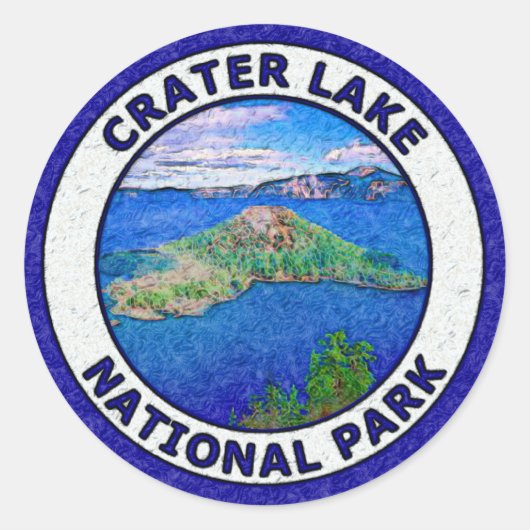 Nationaal park Crater Lake Ronde Sticker (Voorkant)