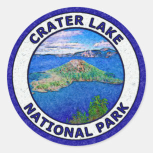 Nationaal park Crater Lake Ronde Sticker