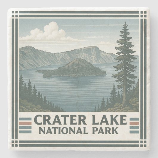 Nationaal park Crater Lake Stenen Onderzetter (Voorkant)