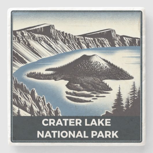 Nationaal park Crater Lake Stenen Onderzetter (Voorkant)