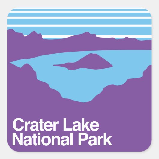 Nationaal park Crater Lake Vierkante Sticker (Voorkant)