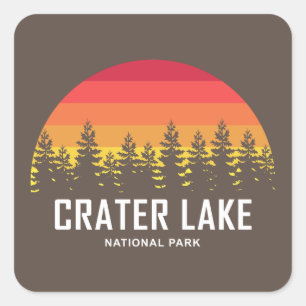 Nationaal park Crater Lake Vierkante Sticker