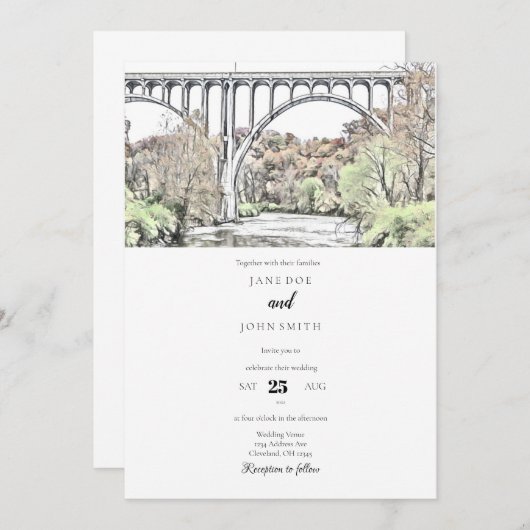 Nationaal park Cuyahoga - Uitnodiging tot bruiloft (Voorkant / Achterkant)