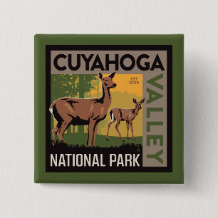 Nationaal park Cuyahoga Valley   Ohio Vierkante Button 5,1 Cm