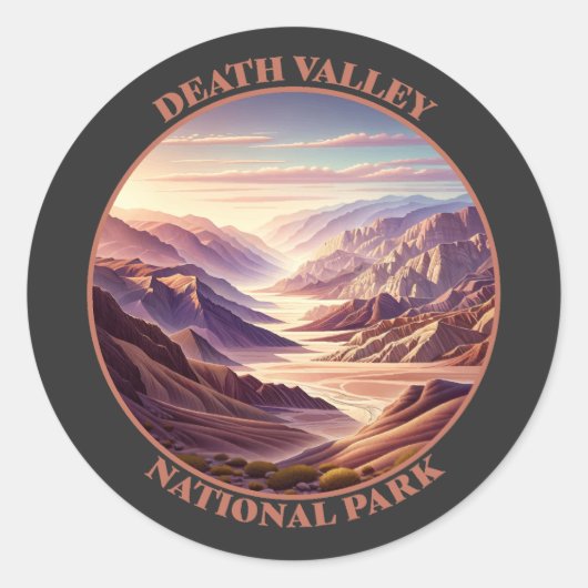 Nationaal park Death Valley Ronde Sticker (Voorkant)