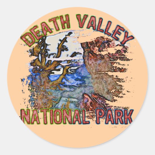 Nationaal park Death Valley Ronde Sticker (Voorkant)