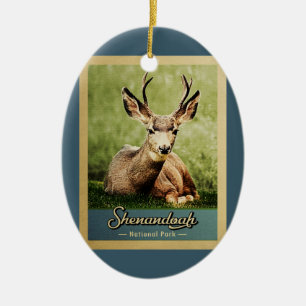 Nationaal Park Deer  Keramisch Ornament