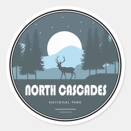 Nationaal Park Deer Noord-Cascades Ronde Sticker (Voorkant)