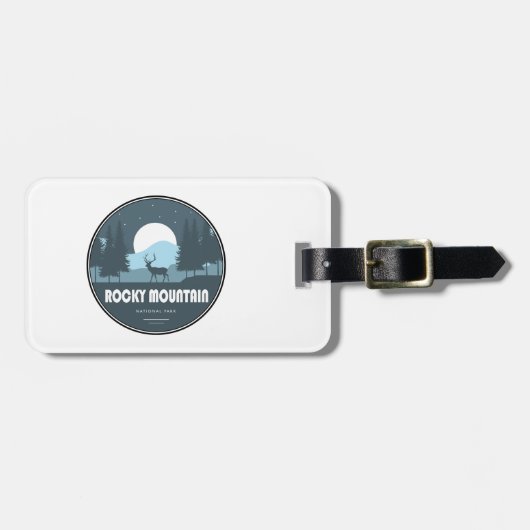 Nationaal Park Deer Rocky Mountain Bagagelabel (Voorkant horizontaal)