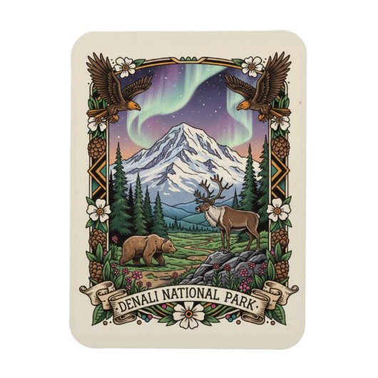 Nationaal park Denali Alaska Magneet (Verticaal)