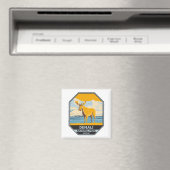 Nationaal park Denali Alaska Moose Vintage Magneet (Insitu (Vaatwasser))