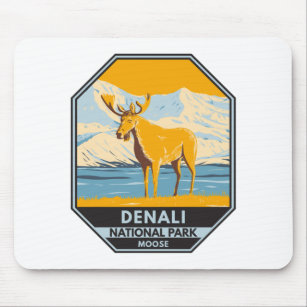 Nationaal park Denali Alaska Moose Vintage Muismat
