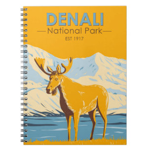 Nationaal park Denali Alaska Moose Vintage Notitieboek
