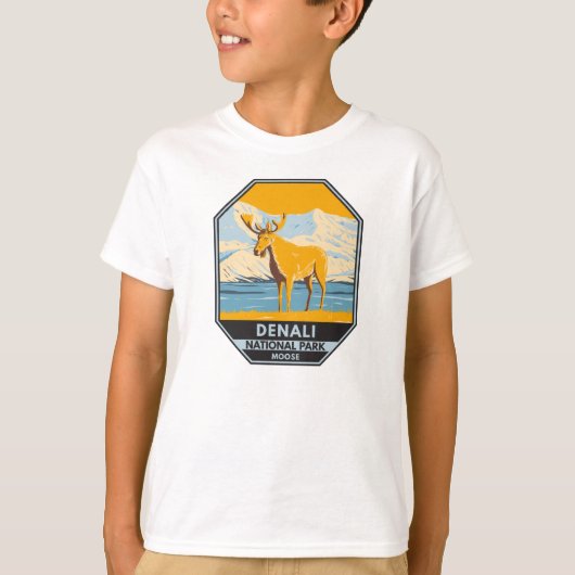 Nationaal park Denali Alaska Moose Vintage T-shirt (Voorkant)