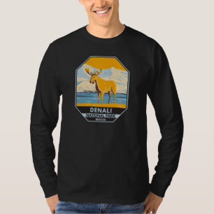 Nationaal park Denali Alaska Moose Vintage T-shirt