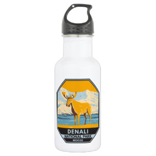 Nationaal park Denali Alaska Moose Vintage Waterfles