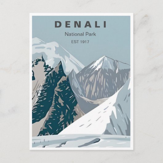  Nationaal Park Denali Alaska Mount Hunter Briefkaart (Voorkant)