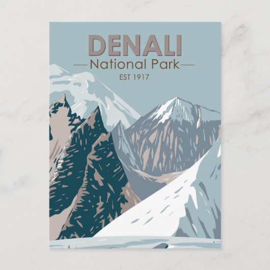 Nationaal park Denali Alaska Mount Hunter  Briefkaart (Voorkant)