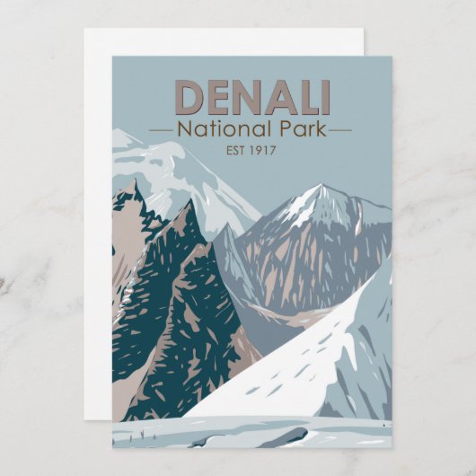 Nationaal park Denali Alaska Mount Hunter  Feestdagenkaart (Voorkant / Achterkant)