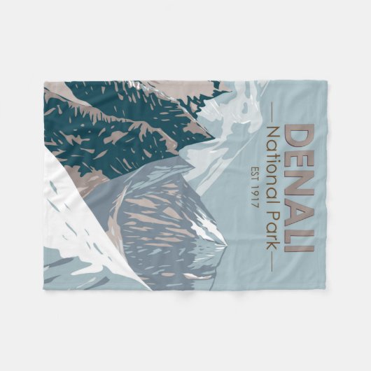 Nationaal park Denali Alaska Mount Hunter  Fleece Deken (Voorkant (Horizontaal))