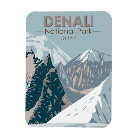 Nationaal park Denali Alaska Mount Hunter Magneet (Verticaal)