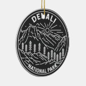 Nationaal park Denali Alaska Mount Hunter Monoline Keramisch Ornament (Rechts)