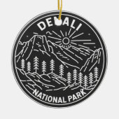 Nationaal park Denali Alaska Mount Hunter Monoline Keramisch Ornament (Voorkant)