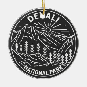 Nationaal park Denali Alaska Mount Hunter Monoline Keramisch Ornament