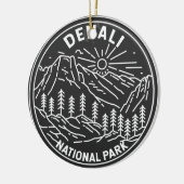 Nationaal park Denali Alaska Mount Hunter Monoline Keramisch Ornament (Links)