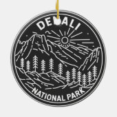 Nationaal park Denali Alaska Mount Hunter Monoline Keramisch Ornament (Achterkant)