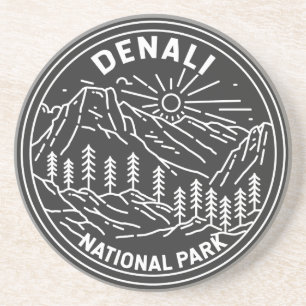 Nationaal park Denali Alaska Mount Hunter Monoline Zandsteen Onderzetter