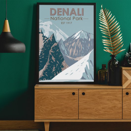 Nationaal park Denali Alaska Mount Hunter  Poster
