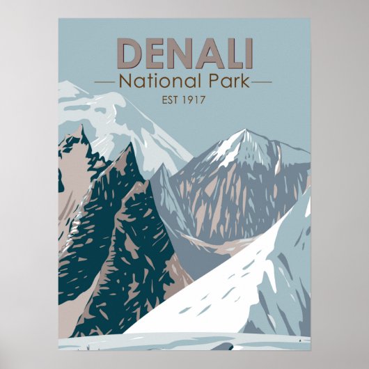 Nationaal park Denali Alaska Mount Hunter  Poster (Voorkant)