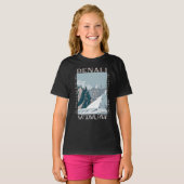 Nationaal park Denali Alaska Mount Huntington Retr T-shirt (Voorkant volledig)