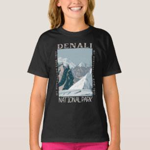Nationaal park Denali Alaska Mount Huntington Retr T-shirt