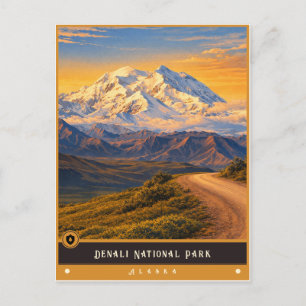 Nationaal park Denali Alaska Oude ansichtkaart Briefkaart