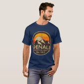 Nationaal park Denali Alaska Retro Hiking Gift T-shirt (Voorkant volledig)