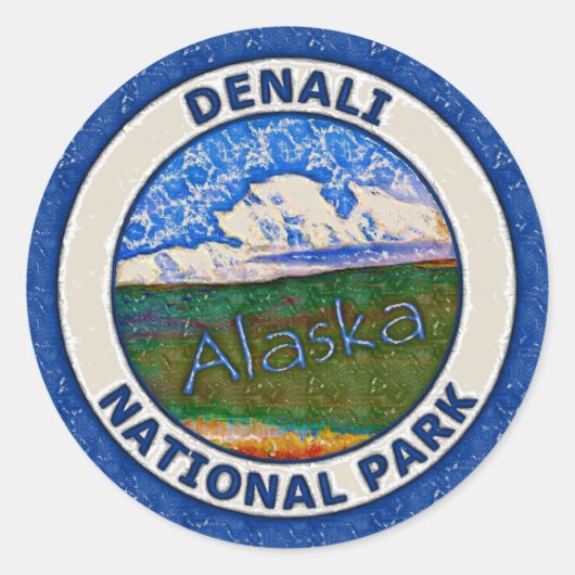 Nationaal Park Denali, Alaska Ronde Sticker (Voorkant)