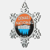 Nationaal park Denali Alaska Tin Sneeuwvlok Ornament (Rechts)