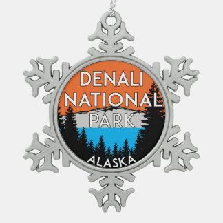Nationaal park Denali Alaska Tin Sneeuwvlok Ornament