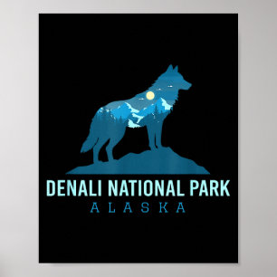 Nationaal park Denali Alaska wolf berg Poster