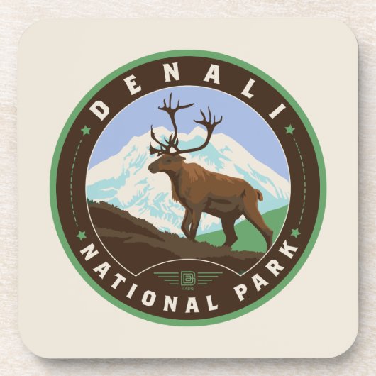 Nationaal park Denali Bier Onderzetter (Voorkant)
