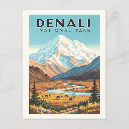 Nationaal Park  Denali Briefkaart (Voorkant)