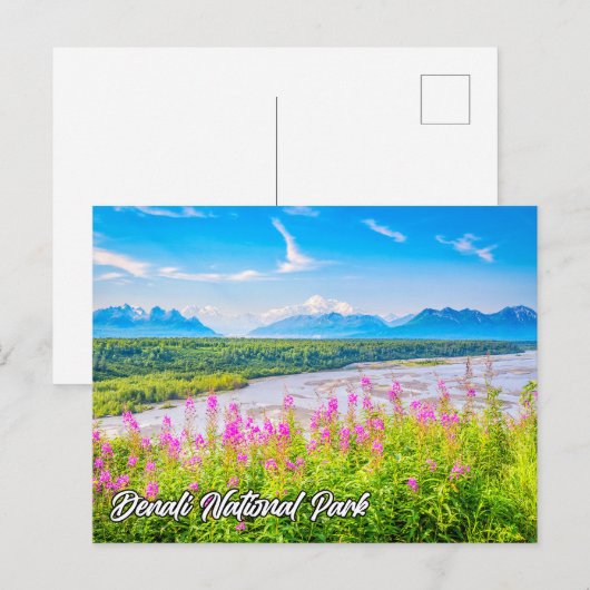 Nationaal Park Denali en Preserve, Alaska Briefkaart (Voorkant / Achterkant)