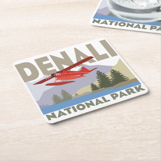 Nationaal park Denali Kartonnen Onderzetters (Schuin)