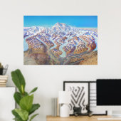 Nationaal Park Denali Landscape Painting Poster (Thuiskantoor)