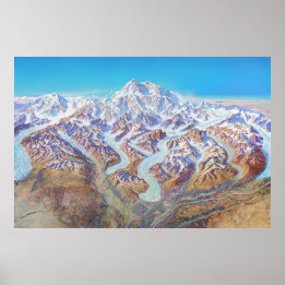 Nationaal Park Denali Landscape Painting Poster