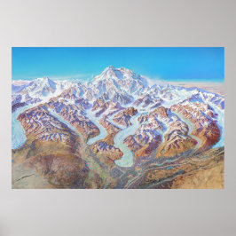 Nationaal Park Denali Landscape Painting Poster